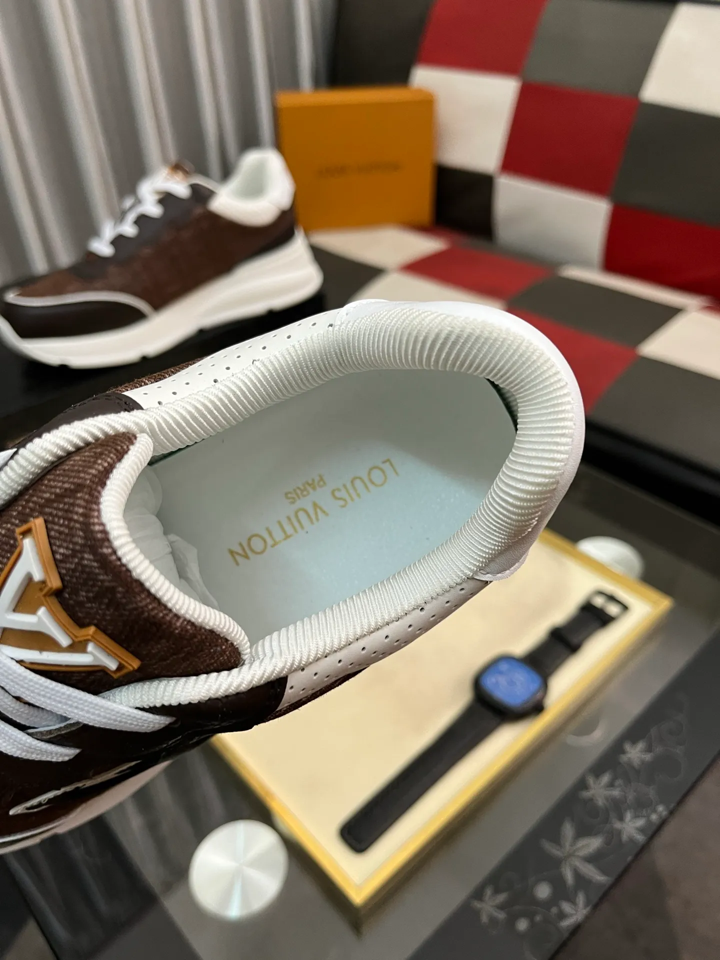 Men's shoes 💰458⌚️⌚️[Louis Vuitton LV] Dad shoes are popular casual sports shoes with outsole, breathable and comfortable, easy to walk, trendy men's versatile fly woven epoxy with ➕leather lining➕Gucci's popular original outsole, sports and running style, super comfortable. Size 38-443️⃣Colors available